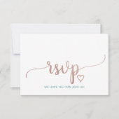 Elegant Roos Gold Calligraphy Wedding Website RSVP (Voorkant)