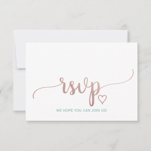 Elegant Roos Gold Calligraphy Wedding Website RSVP (Voorkant)