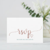 Elegant Roos Gold Calligraphy Wedding Website RSVP (Staand voorkant)
