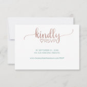 Elegant Roos Gold Calligraphy Wedding Website RSVP (Achterkant)