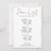 Elegant Roos Gold Chic Nail Spa Beauty Price List (Voorkant)