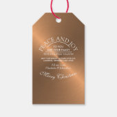Elegant Roos Gold Christmas Cadeaulabel (Voorkant)