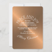 Elegant Roos Gold Christmas Feestdagenkaart (Voorkant)