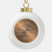 Elegant Roos Gold Christmas Keramische Bal Ornament (Voorkant)