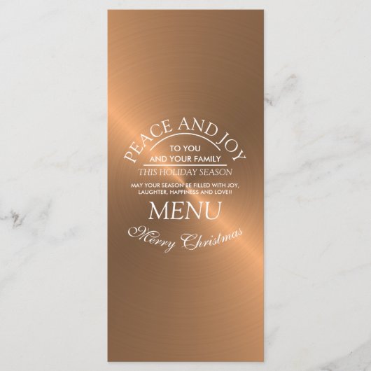 Elegant Roos Gold Christmas Menu (Voorkant)