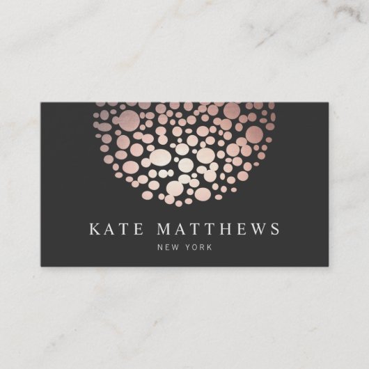 Elegant Roos Gold Circles Beauty Salon Visitekaartje (Voorkant)