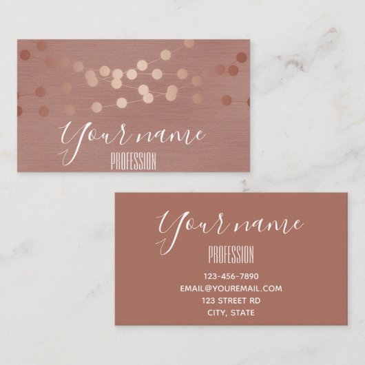 Elegant Roos Gold Classy Simple Visitekaartje (Voorkant / Achterkant)