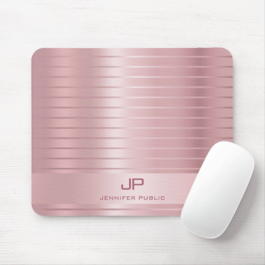 Elegant Roos Gold Colour Moderne Sjabloon Muismat (Met muis)