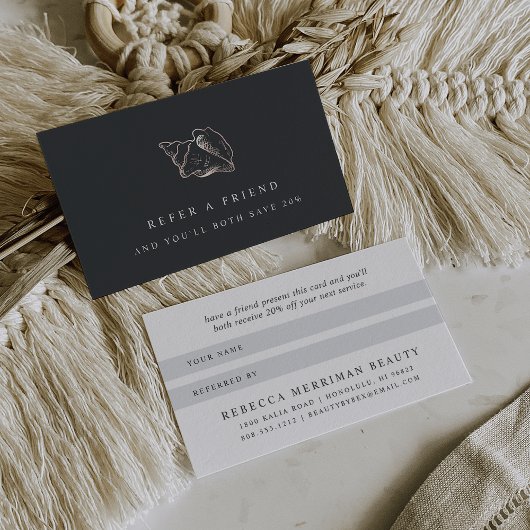 Elegant Roos Gold Conch Shell Aanbevelingskaartje