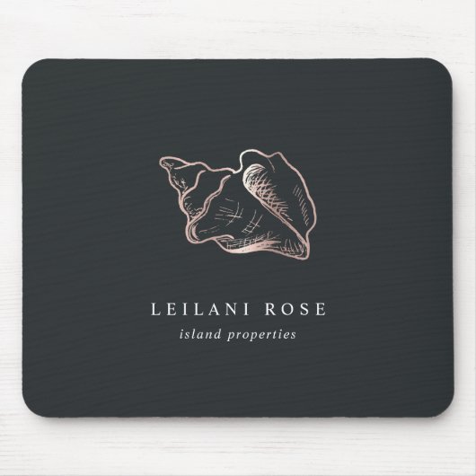 Elegant Roos Gold Conch Shell Muismat (Voorkant)