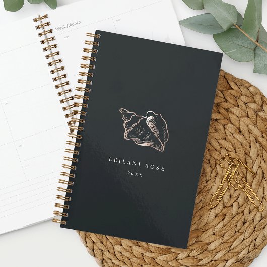 Elegant Roos Gold Conch Shell op maat Planner