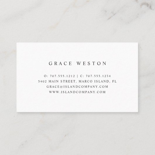 Elegant Roos Gold Conch Shell Script Visitekaartje (Achterkant)