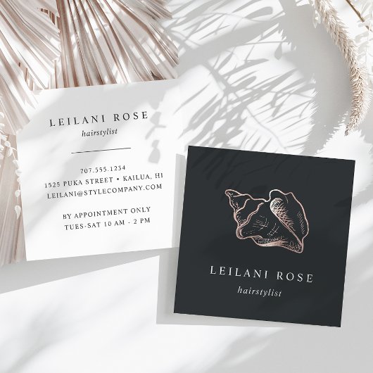 Elegant Roos Gold Conch Shell Vierkante Visitekaartje