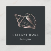 Elegant Roos Gold Conch Shell Vierkante Visitekaartje (Voorkant)