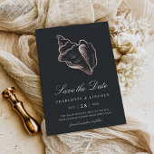 Elegant Roos Gold Conch Shell Wedding Save The Date