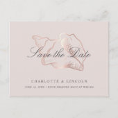 Elegant Roos Gold Conch Wedding Save the Date Aankondigingskaart (Voorkant)