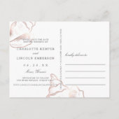 Elegant Roos Gold Conch Wedding Save the Date Aankondigingskaart (Achterkant)
