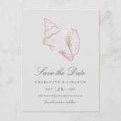 Elegant Roos Gold Conch Wedding Save the Date Aankondigingskaart (Voorkant)