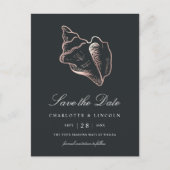 Elegant Roos Gold Conch Wedding Save the Date Aankondigingskaart (Voorkant)