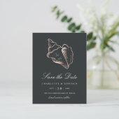 Elegant Roos Gold Conch Wedding Save the Date Aankondigingskaart (Staand voorkant)