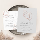 Elegant Roos Gold Conch Wedding Save the Date Aankondigingskaart