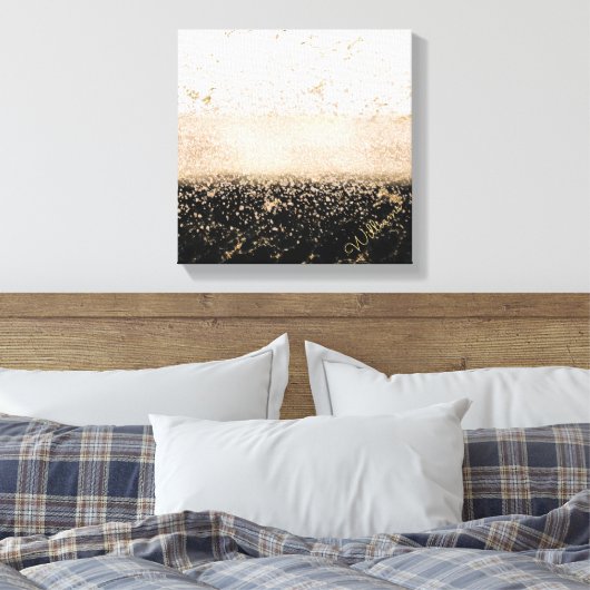 Elegant roos Gold confetti marmer Canvas Afdruk (Insitu (Slaapkamer))