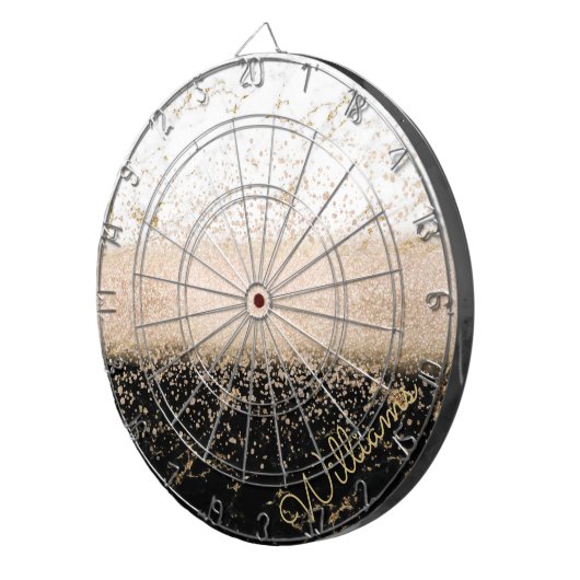 Elegant roos Gold confetti marmer Dartbord (Voorkant Rechts)