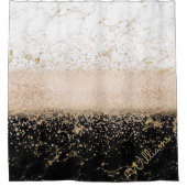 Elegant roos Gold confetti marmer Douchegordijn (Voorkant)