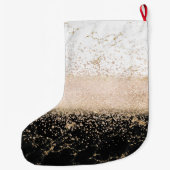 Elegant roos Gold confetti marmer Grote Kerstsok (Achterkant)