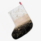 Elegant roos Gold confetti marmer Grote Kerstsok (Achterkant (Hangend))