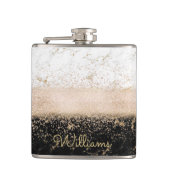 Elegant roos Gold confetti marmer Heupfles (Voorkant)