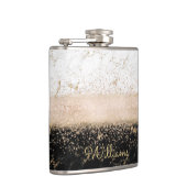 Elegant roos Gold confetti marmer Heupfles (Rechts)