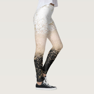 Elegant roos Gold confetti marmer Leggings