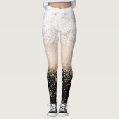 Elegant roos Gold confetti marmer Leggings (Voorkant)