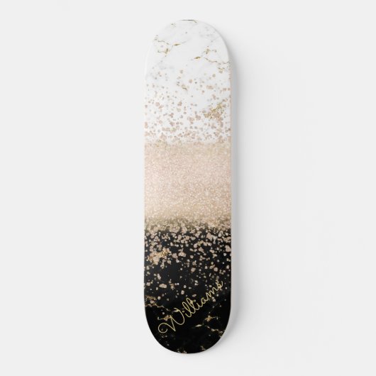 Elegant roos Gold confetti marmer Skateboard (Voorkant)