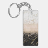 Elegant roos Gold confetti marmer Sleutelhanger (Voorkant Links)