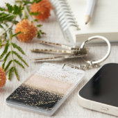 Elegant roos Gold confetti marmer Sleutelhanger (Voorkant Rechts)