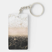 Elegant roos Gold confetti marmer Sleutelhanger (achterkant)