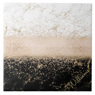 Elegant roos Gold confetti marmer Tegeltje