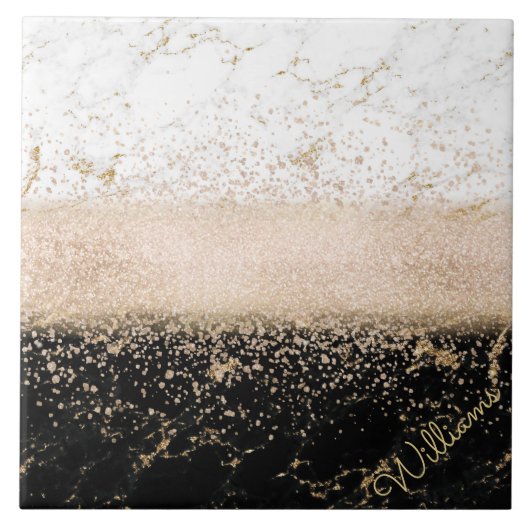 Elegant roos Gold confetti marmer Tegeltje (Voorkant)