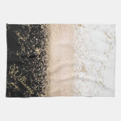 Elegant roos Gold confetti marmer Theedoek (Horizontaal)