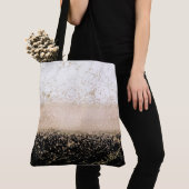 Elegant roos Gold confetti marmer Tote Bag (Dichtbij)