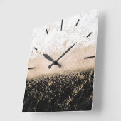 Elegant roos Gold confetti marmer Vierkante Klok (Hoek)