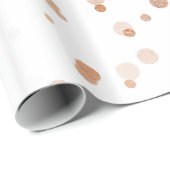 Elegant roos gold confetti polka dot patroon cadeaupapier (Rol Hoek)