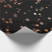 Elegant roos gold confetti polka dot patroon cadeaupapier (Hoek)