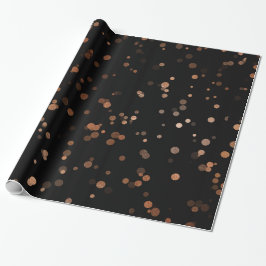Elegant roos gold confetti polka dot patroon cadeaupapier