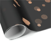 Elegant roos gold confetti polka dot patroon cadeaupapier (Rol Hoek)