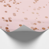 Elegant roos gold confetti polka dot patroon cadeaupapier (Hoek)
