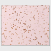 Elegant roos gold confetti polka dot patroon cadeaupapier (Vlak)
