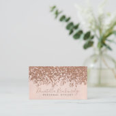 Elegant Roos Gold Confetti Professional Visitekaartje (Staand voorkant)